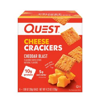 Quest Nutrition Cheese Crackers 4 Bags/Box Cheddar Blast