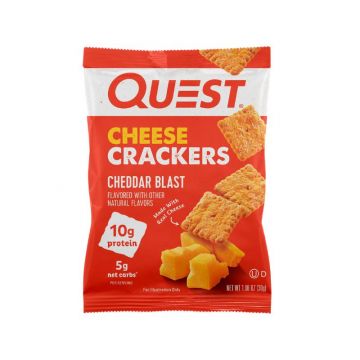 Quest Nutrition Cheese Crackers 4 Bags/Box Cheddar Blast (EACH)